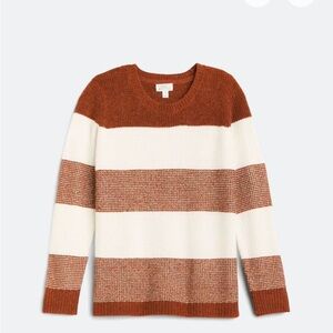 Market & Spruce Chocolate and Cream Striped Sweater
